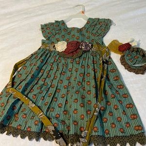 Beautiful little girls dress and matching head band